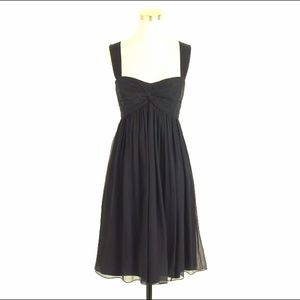 J CREW Suzy Dress in silk chiffon (Size 10, Black)